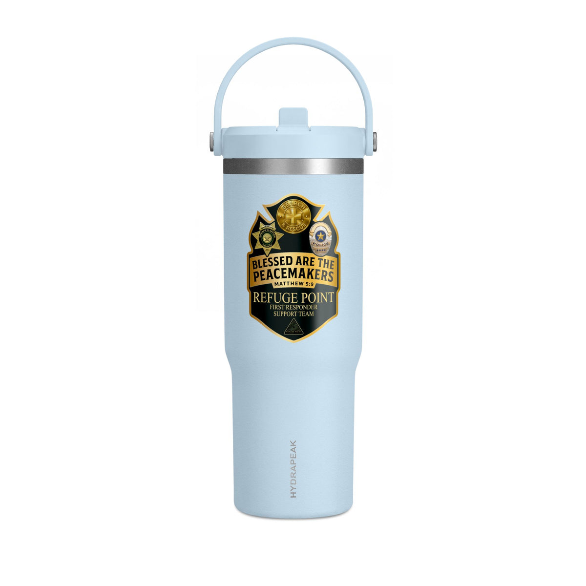 Copy of Refuge Point - Blessed Are the Peacemakers 32oz HydraPeak Nomad Tumbler, Matthew 5:9 First Responder Insulated Travel Cup