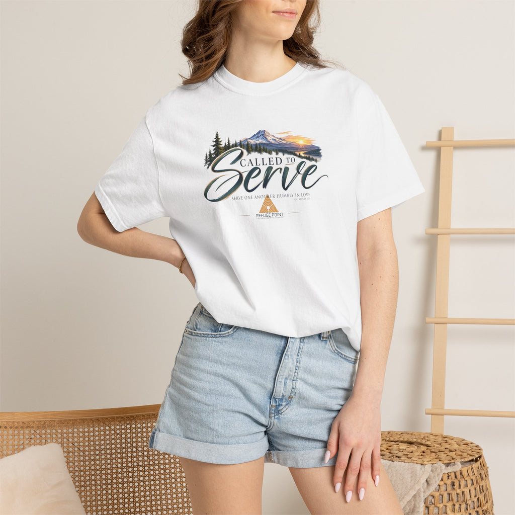 Refuge Point - Called to Serve Christian Women's T-Shirt, Galatians 5:13, Refuge Point First Responder Support, Ministry Volunteer Tee