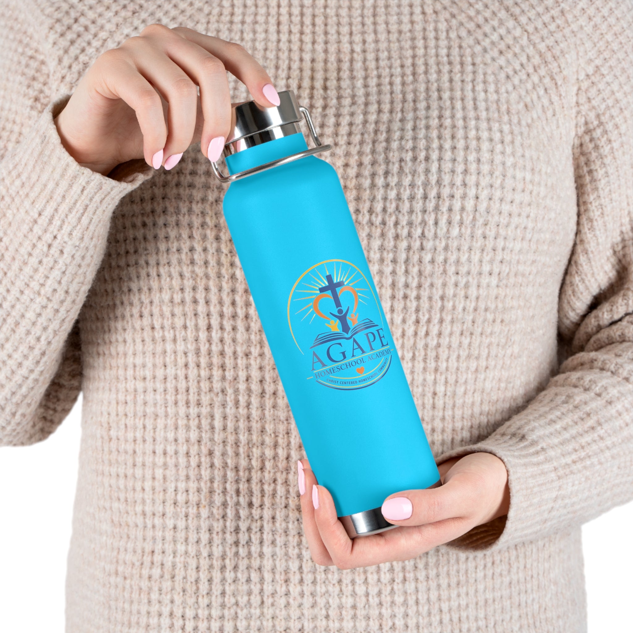 Agape Homeschool Academy Logo 22oz Insulated Water Bottle