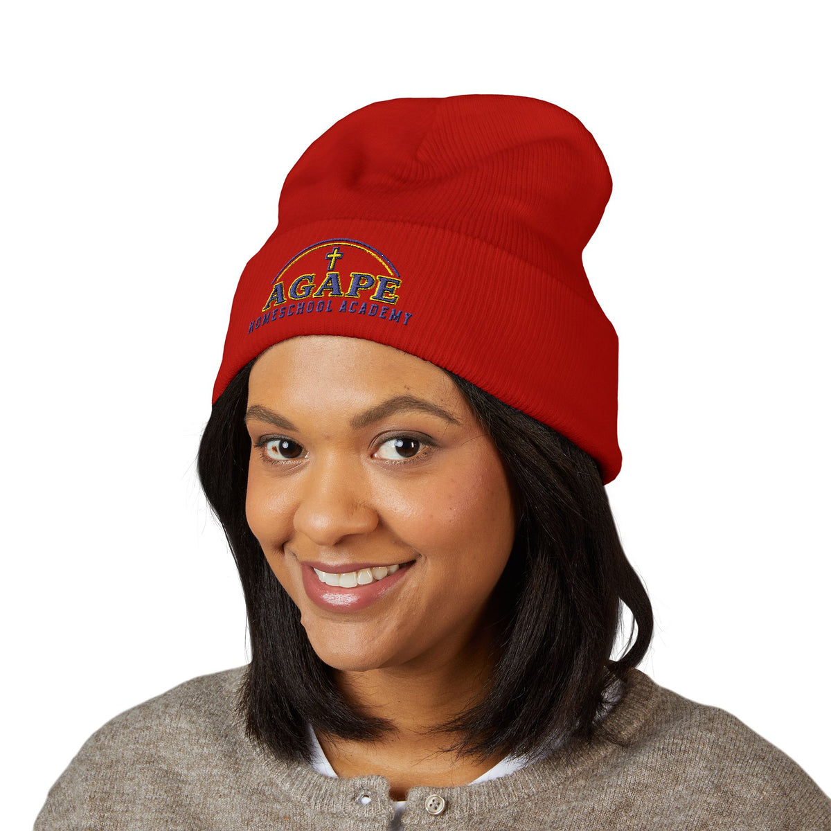 Agape Homeschool Academy Embroidered Cuffed Beanie