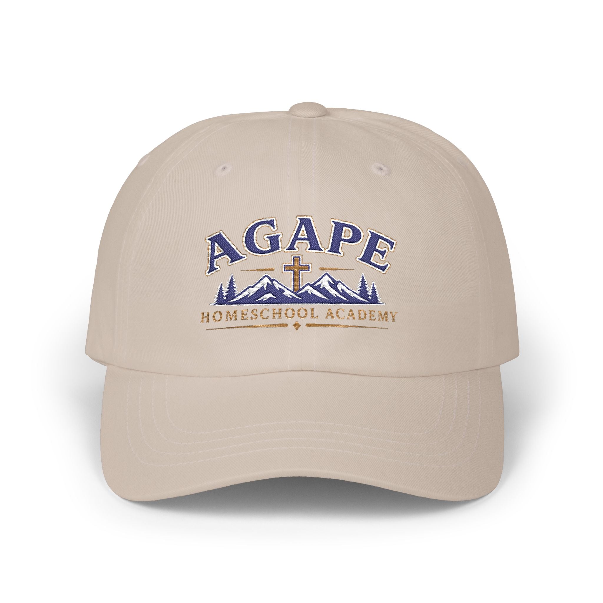 Agape Homeschool Academy Embroidered Mountain Cross Dad Hat